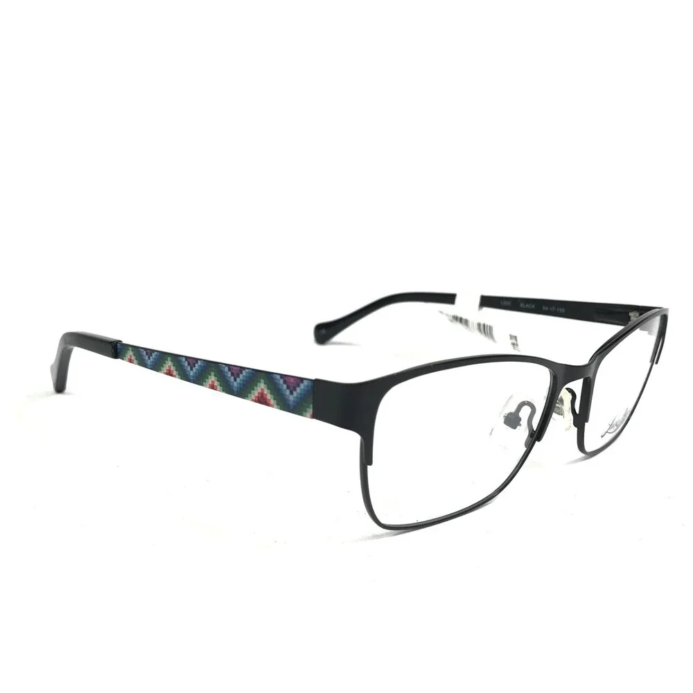 Lucky Brand L503 BLACK Eyeglasses Frames Square Cat Eye Full Rim 54-17-135